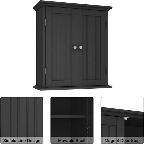 Armario de pared de 2 puertas, estantes ajustables, 7 colores