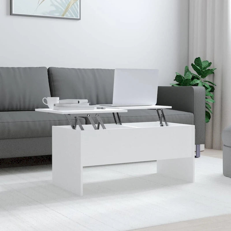 Mesa de centro elevable con almacenamiento – Estilo moderno, para 1 persona (Blanca/Roble/Gris/Negra)