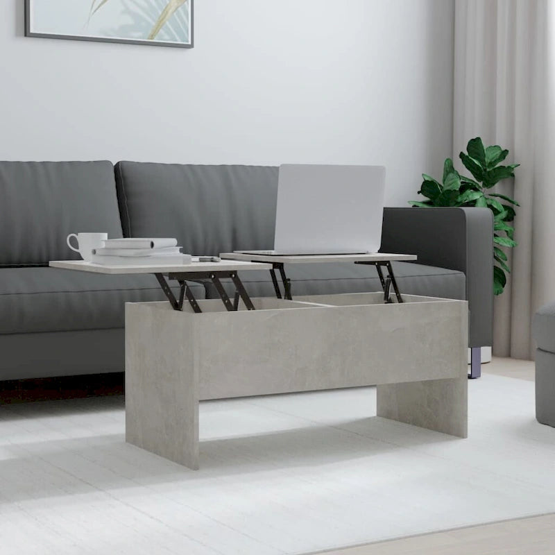 Mesa de centro elevable con almacenamiento – Estilo moderno, para 1 persona (Blanca/Roble/Gris/Negra)
