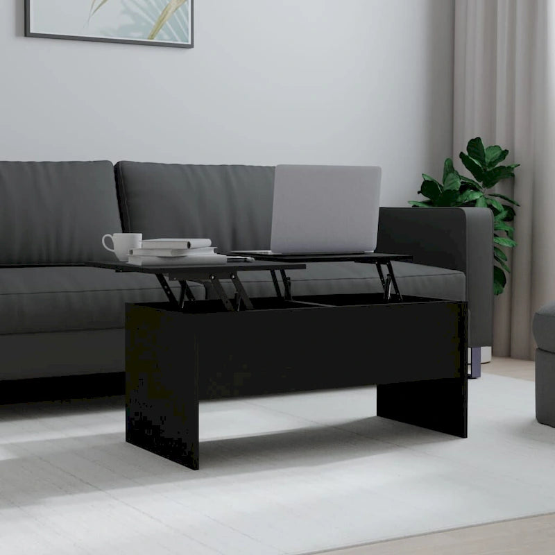 Mesa de centro elevable con almacenamiento – Estilo moderno, para 1 persona (Blanca/Roble/Gris/Negra)